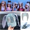 Omg Newjeans Hanni Danielle Round Top Baseball Cap With Rabbit Ears For Summer