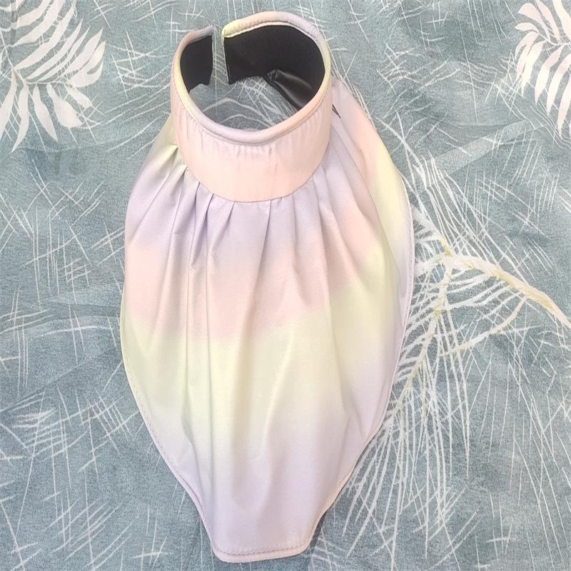 Empty Top Sun Protection Hat Female Summer Gradual Change Color Vinyl New Shell Hat UV Protection Sun Hat
