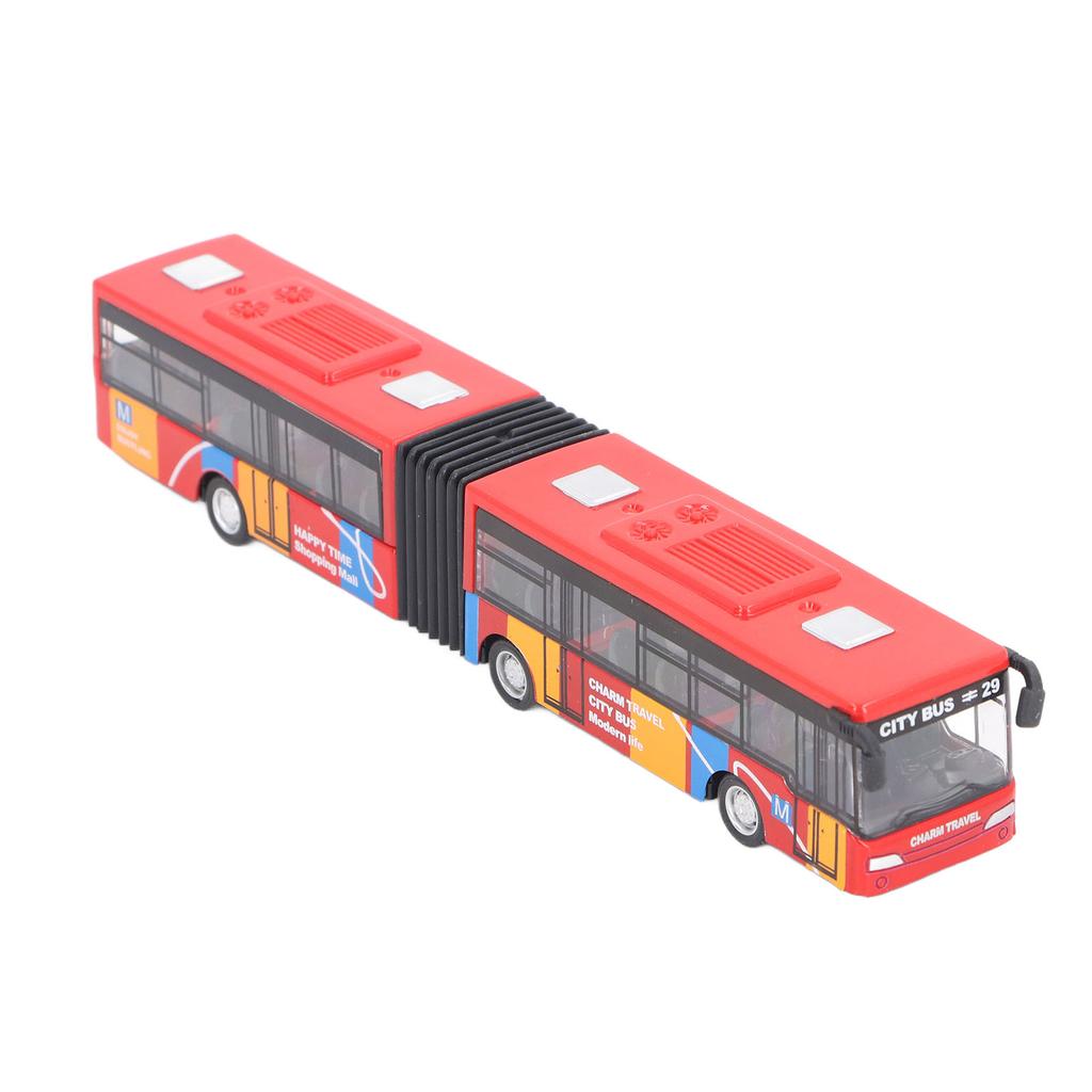 Pull Back Alloy Bus Extended Length Full Function   Structure Educational Alloy Bus Vehicle Model Toy
