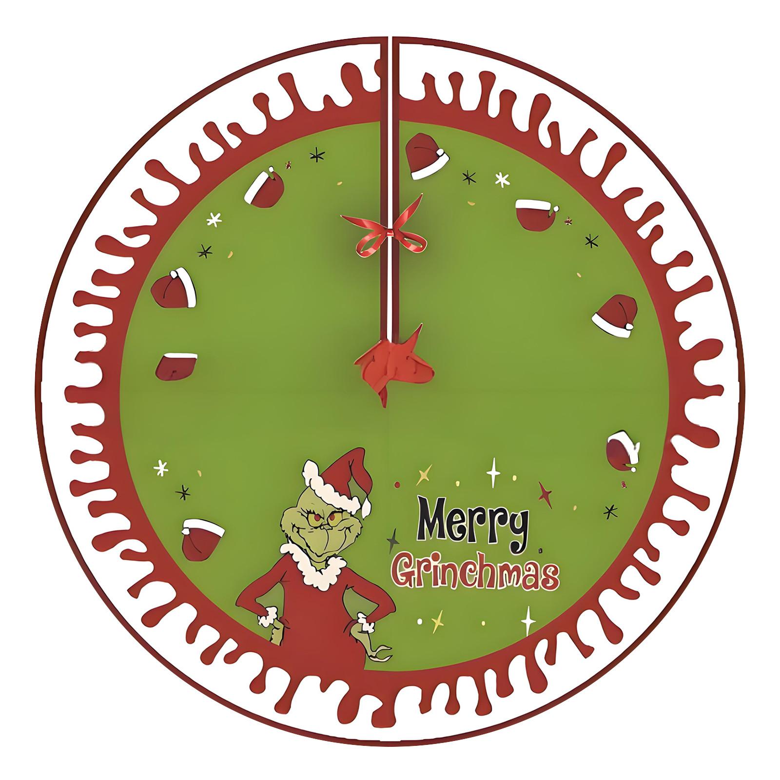 

Юбка для рождественской елки Красная зеленая Веселая рождественская юбка-воротник для рождественской елки Мягкие рождественские праздничные украшения Милая праздничная юбка для рождественской елки One Size