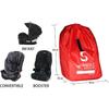 Car Seat Travel Bag for Airplane - Fits Convertible Car Seats, Infant Carriers & Booster Seats, Black Upgrade