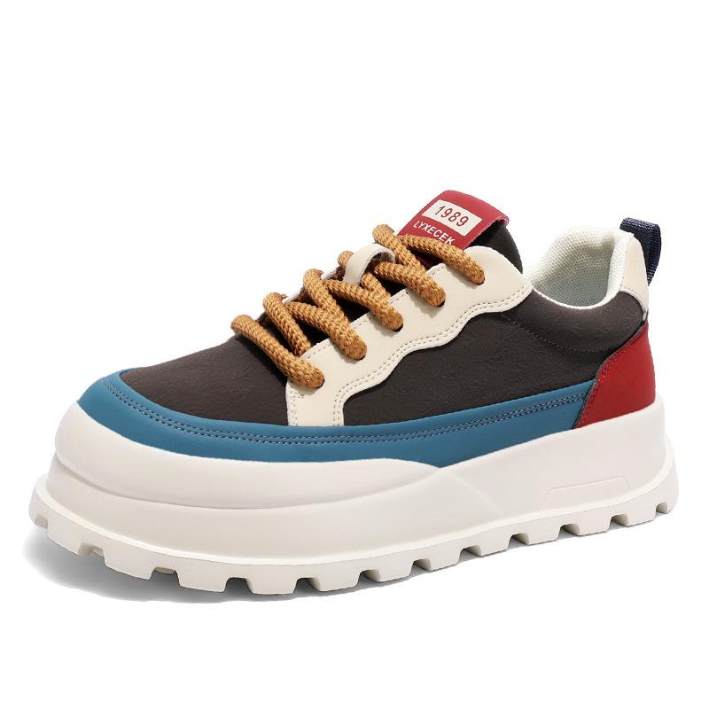 

Men s low-top platform sports leisure fashion niche spring and autumn new trend lace-up youth tide shoes one piece 2025 44