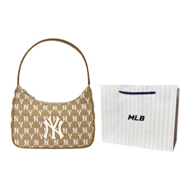 MLB Monogramm Serie New York Yankees Vintage All Over Print NY Polyester Unterarmtasche Mahjong Tasche Tragetasche Normale Damen Handtaschen 32BG33111-50B