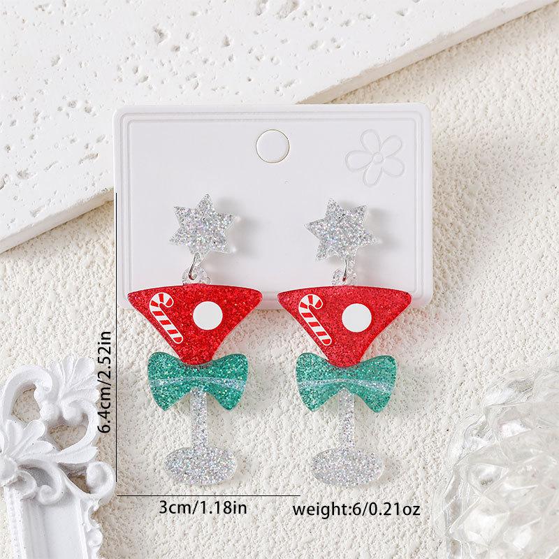 Christmas Earrings Cute Cute Earrings Christmas Tree Snowflake Women'S Fashion Jewelry Supply