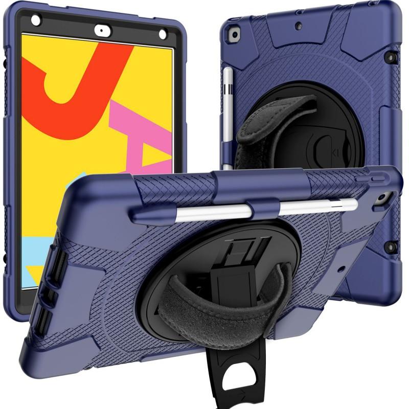 360 Rotating Wristband Stand IPad 10.2 7th 8th 9th Gen Full Body Shockproof Silicone Case