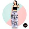 Elephant Pants Women Men Unisex Premium Japanese Silk Print Thailand Casual Streetwear Beach  Bohemian Retro Vintage Adjustable Rope Loose Legs