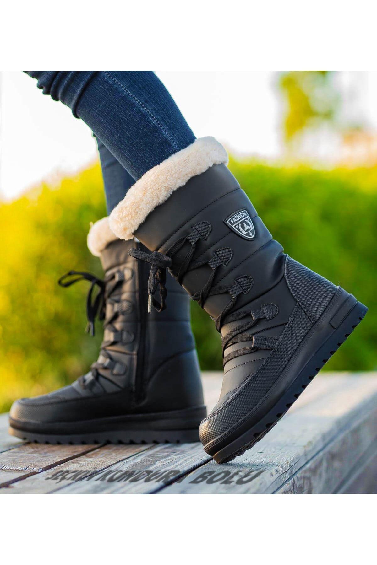 

Женские современные стильные модные ботинки, черные зимние ботинки на молнии с нескользящей подошвой на меху бежевого цвета, зимние женские зимние сапоги 36