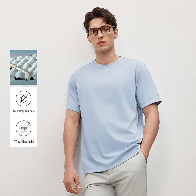 EMZ Men s Anti-Mite Easy-Care Short Sleeve Round Neck T-Shirt XL