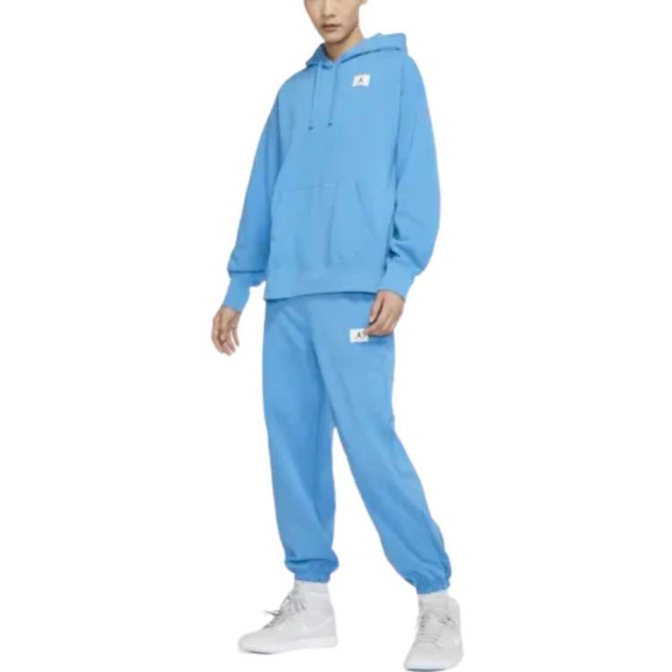 Jordan Flight Classic Logo Patch Cotton Fleece Cuffed Pants Women bottoms Blue DQ4608-469