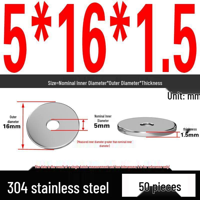 Thickened 304 Stainless Steel Flat Washer Spacer (M2-M36)