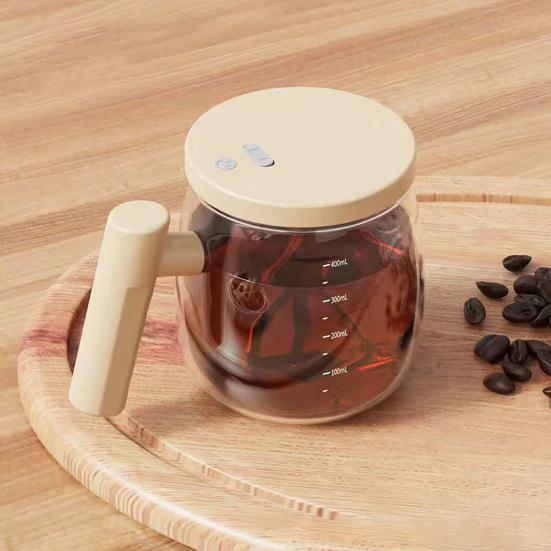Automatic Coffee Stirring Cup Electric Mixer High Borosilicate Glass Lightweight Portable Versatile Automatic Drink Mixer