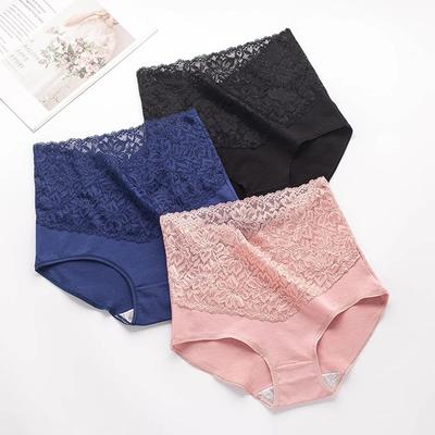Women Sexy Lace Panties High Waist Seamless Hip Raise Cotton Briefs Underwear Female Slimming Comfort Breathable Lingerie Bragas