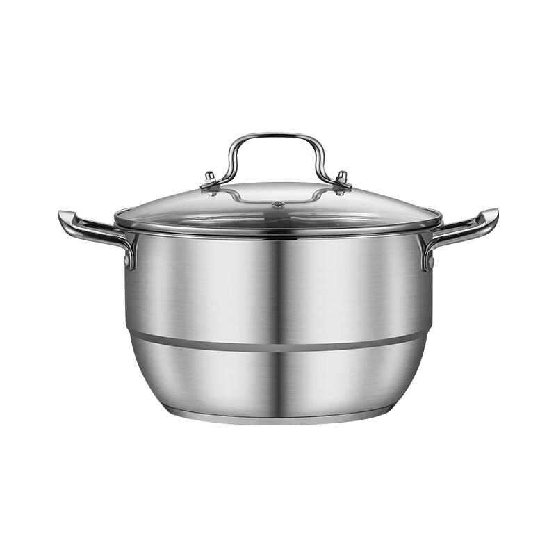 Multi-functional Double Handle Soup Pot with Steamer