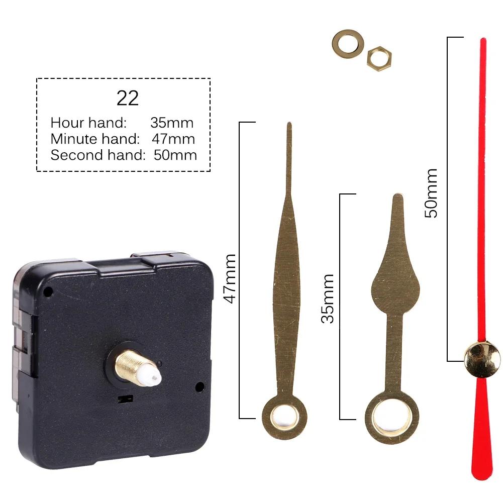 Quartz Clock Movement With Hand Mechanism Clock Repair Replacement Shaft Length 12mm (9/20 Inch) Thread Length 5mm(1/5 Inch)