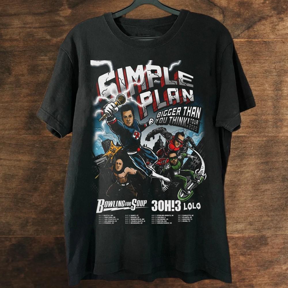 Rare Simple Plan Tour2025 Cotton Men S-5XL 20D1994 Unisex T-Shirt