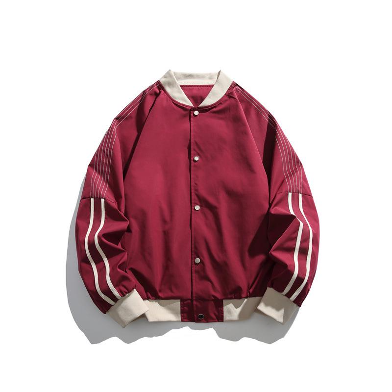 

Мужская бейсбольная куртка ACU осень 2025 года в стиле колор-блок | Модный полосатый стиль пилота