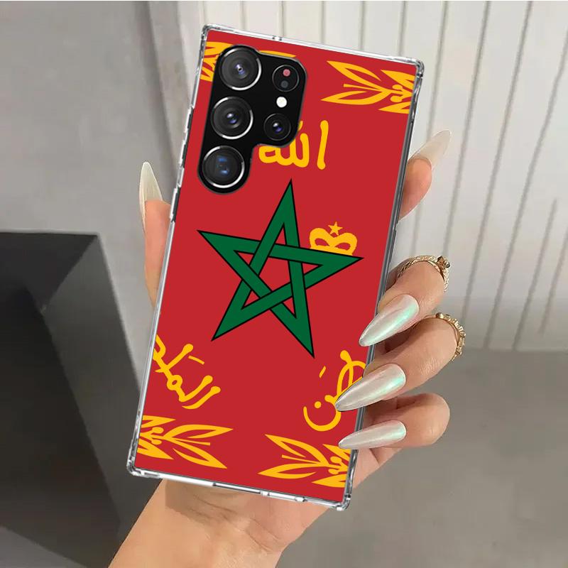 Morocco Flag Phone Case for Samsung Galaxy S25 S24 S23 Ultra S22 S21 Plus S20 FE S10 + S10E S25U Soft Print Shell S24 S23 S22 S2