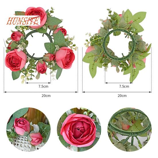 2ks Realistický svícen věnec, umělý věnec pro domácnost