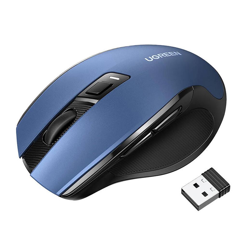 UGREEN MU006 2.4GHz USB Wireless Optical Mouse, High-Precision - 4000 DPI, Blue