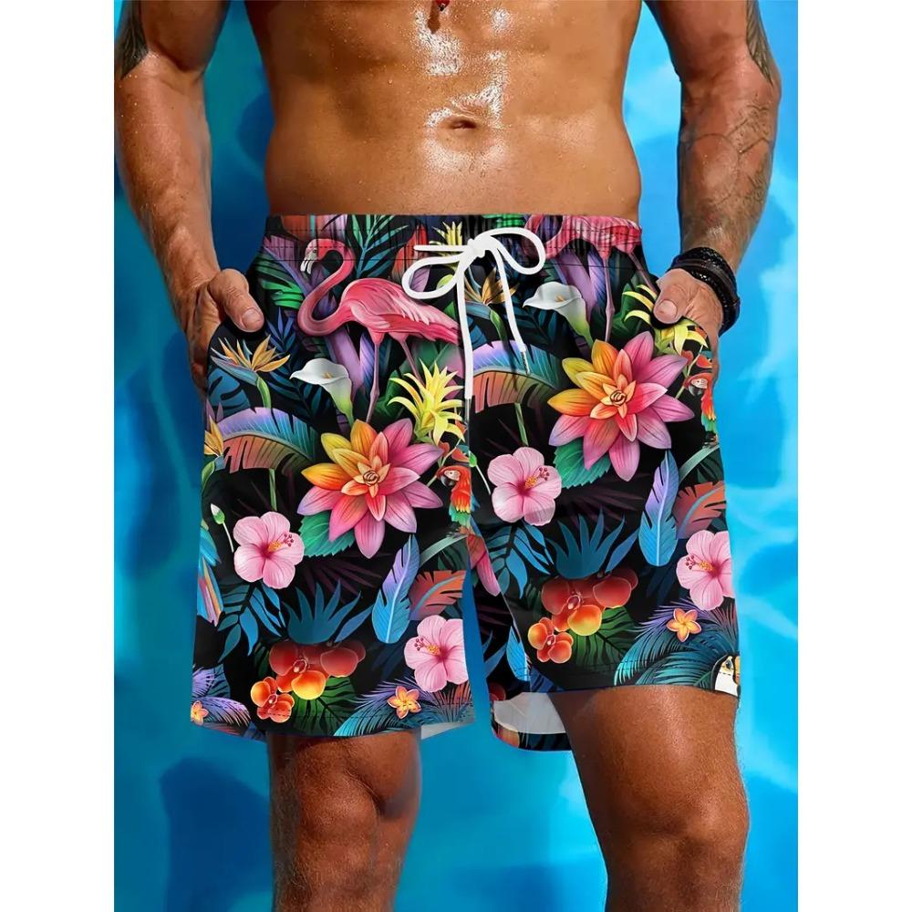 Coconut Leaves Man Swimwear Beach Briefs Summer Big Size 4XL Swimwear Men Board Shorts Casual Hawaiian 3D Flower Designer Shorts