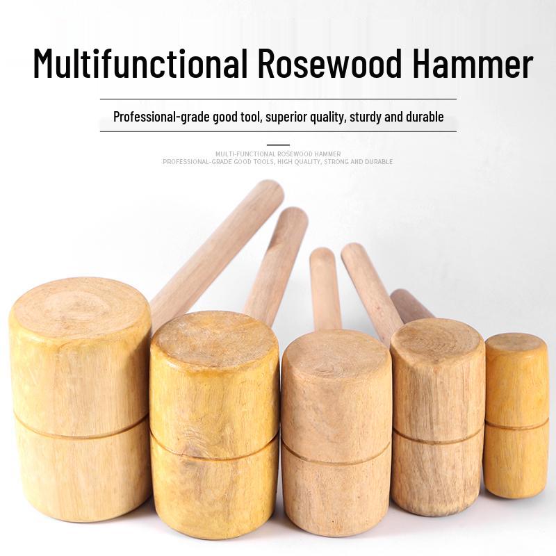 Solid Wood Mallet - 7 cm Industrial Wooden Hammer Extra Small Rosewood Hammer