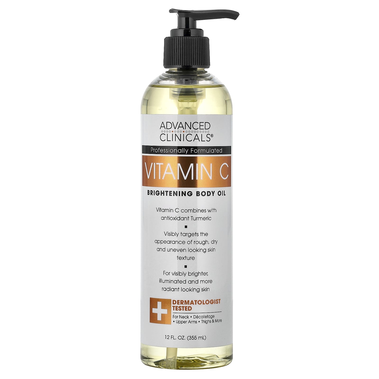

Advanced Clinicals, Vitamin C, Brightening Body Oil, 355ml (12 fl oz)