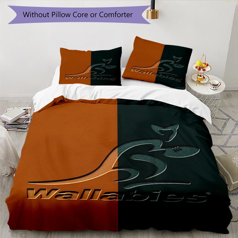 3pcs Wallabies Bedding Set Duvet Cover Closure Includes 1 Duvet Cover & 2 Pillowcases, Soft and Comfortable for All Seasons.