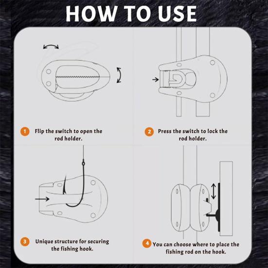 Portable Beach Fishing Pole Holder Compact Design Easy To Use Wall Mounted Fishing Pole Straps Multifunctional Rod Holder