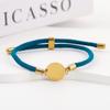 Adjustable 15mm Multi-Color Round Milanese Rope Bracelet with Stainless Steel Cross for Laser UV Printing.