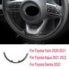 For Toyota Yaris /Yaris Cross    ABS Black Glossy Steering Wheel Panel Switch Button Cover Trim Interior Accessories