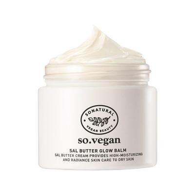 So Vegan Shorea Butter Glow Balm Cream 70ml - Intense Nourishing Facial Moisturizer for Radiant & Healthy Skin Barrier