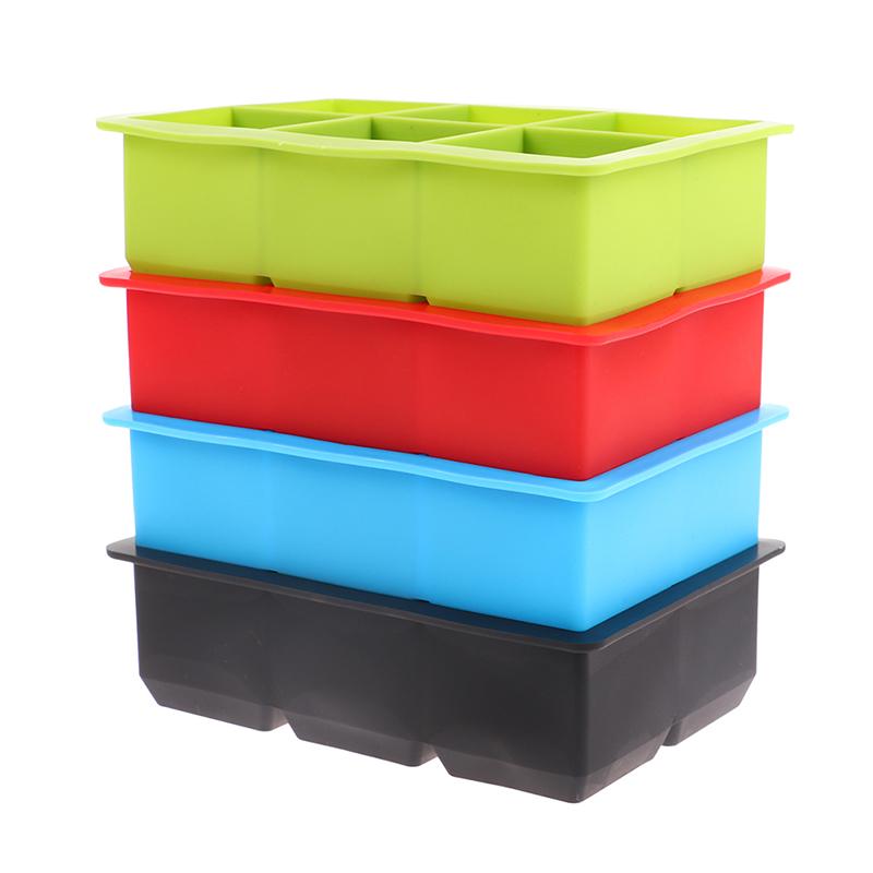 6 Grid Ice Tray Mold Large Diy Food Grade Silicone Ice Cube Square Tray Mold