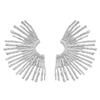 Exaggerated Metal Sunflower Stud Earrings for Women Vintage Gold Color Flower Geometric Statement Earrings Zircon Accessories