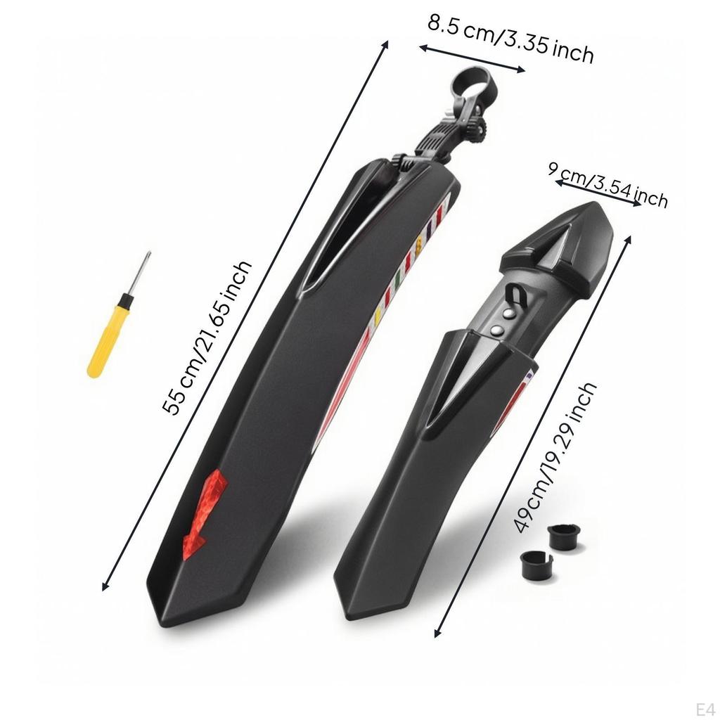 2 Pieces Aerodynamic Cycle Mudguard | Sturdy Build, with Mounting Hardware, Easy to