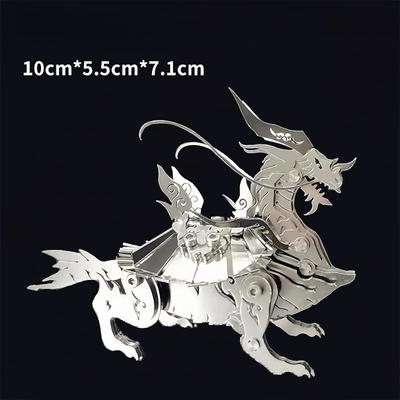 DIY 3D Metall Edelstahl Puzzle Zusammengebautes Modell mit Antikem Tierspielzeug Tier für Kinder und Erwachsene Geschenk