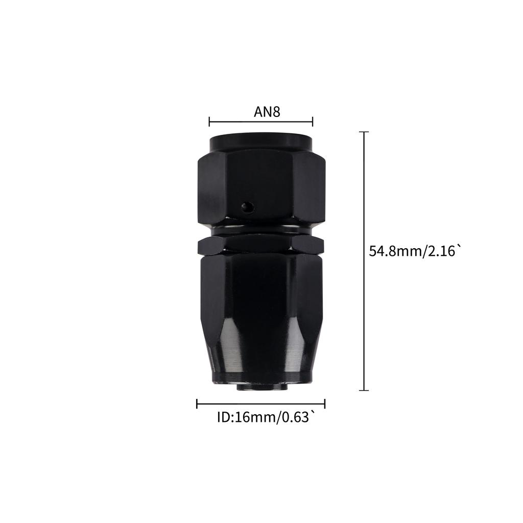 4/6/8/10/12 AN Hose Ends Fitting Aluminium Black AN Fittings Adapter Oil Fuel Pipe Reusable Fitting End 0/45/90/180 Degree