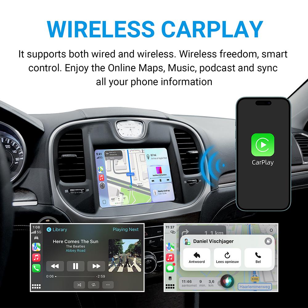 Wireless CarPlay Android Auto retrofit kit decoder box for Chrysler 300 Series 2011-2016