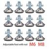 4-16Pcs M6 M8 Metal Adjustable Feet Pad with Screw Table Chair Balck Leveling Foot Pad Furniture Leg Anti-Shock Protection