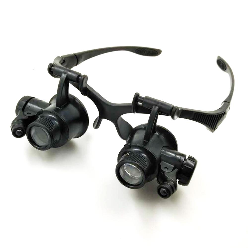 Magnifying Glasses LED Light Lamp Head Loupe Jeweler Magnifier Eye Glasses Optical Glass Tool Repair Reading Magnifier