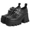 Gothic Oxfords Shoes For Women Pu Leather Black Red Flats Platform Chunky Heels Women Pumps Japanese Buckle Shoes Girls  Est