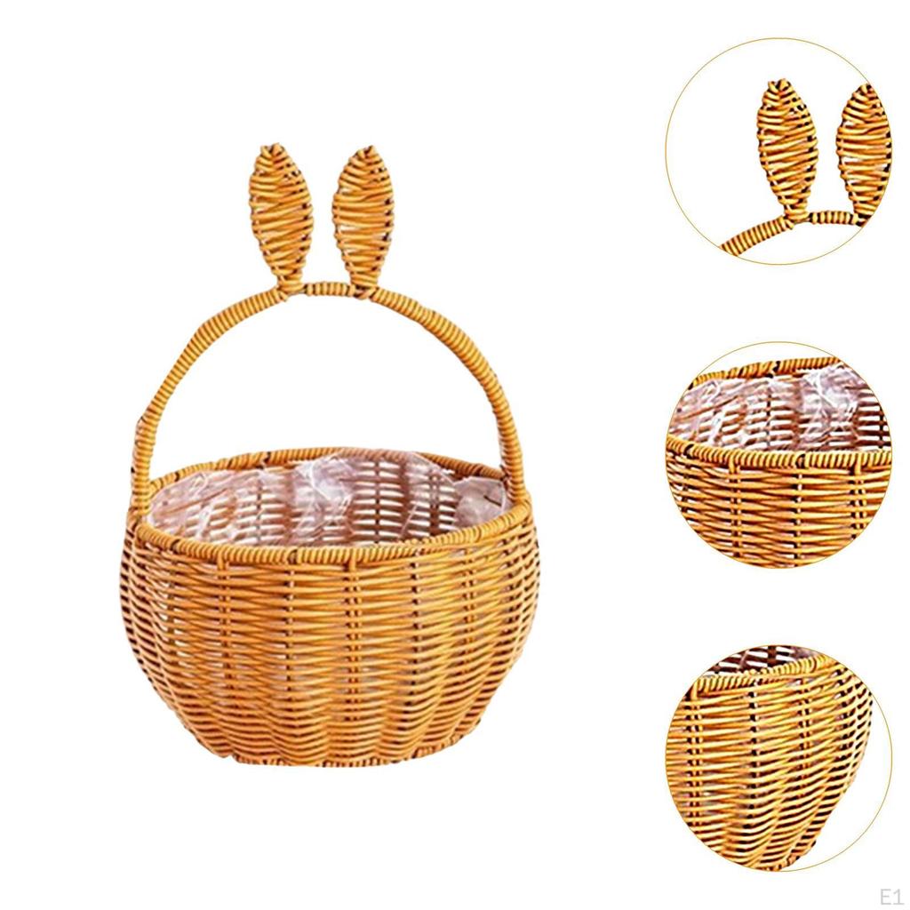 Hand Woven Basket DIY Flower Arrangement Festival Decoration Organizing Portable with Handles Party
