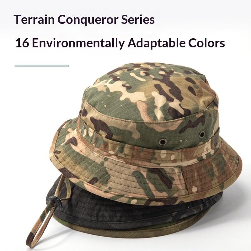 1 Stück Taktische Camouflage Boonie Eimerhüte für Herren, Outdoor Camouflage Fischerkappe Training Reise Winddicht Jagd Wanderkappe