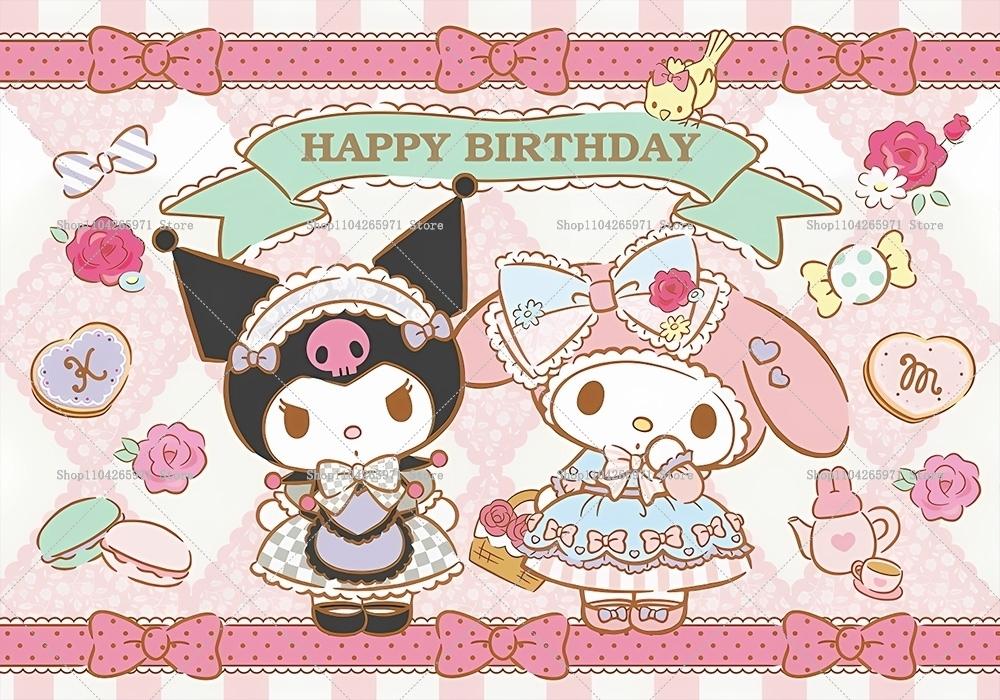 Sanrio Kuromi Themed Birthday Decoration Photography Background Girl 1st Birthday Background Suitable For Photography Studio