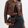 Coach Tabby 17 Logo Zip Closure Napa Leather Crossbody Shoulder Bag Small Women Bags Burgundy CW628-B4MER