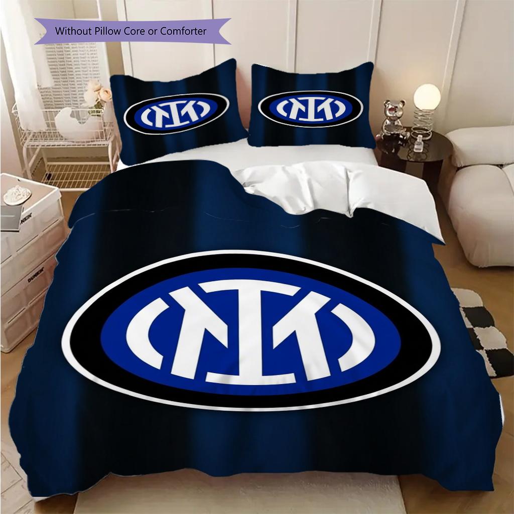 Inter Milan Emblem: Bold Design Three-piece set (1 * duvet cover + 2 * pillowcase, without core) Soft and comfortable Christmas birthday gift