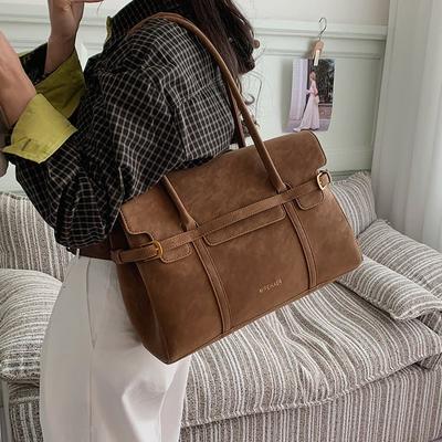Large Capacity Leather Tote Bag Women's Shoulder Handbag