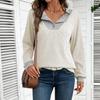 A Loose Long-sleeved V-neck Fashion Color-blocked Sweater for Autumn and Winter