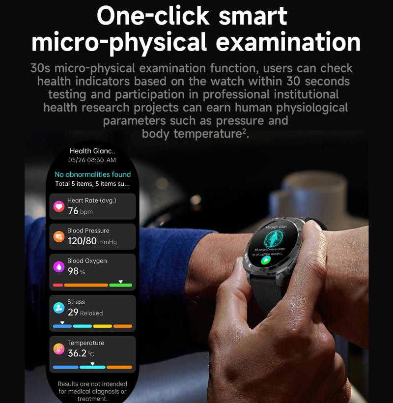 2025 NOWY Zegarek 7 Dokładny Pomiar Tłuszczu we Krwi Ciśnienia Krwi Analiza Składu Ciała Smartwatch Zegarek EKG+PPG Smartwatche