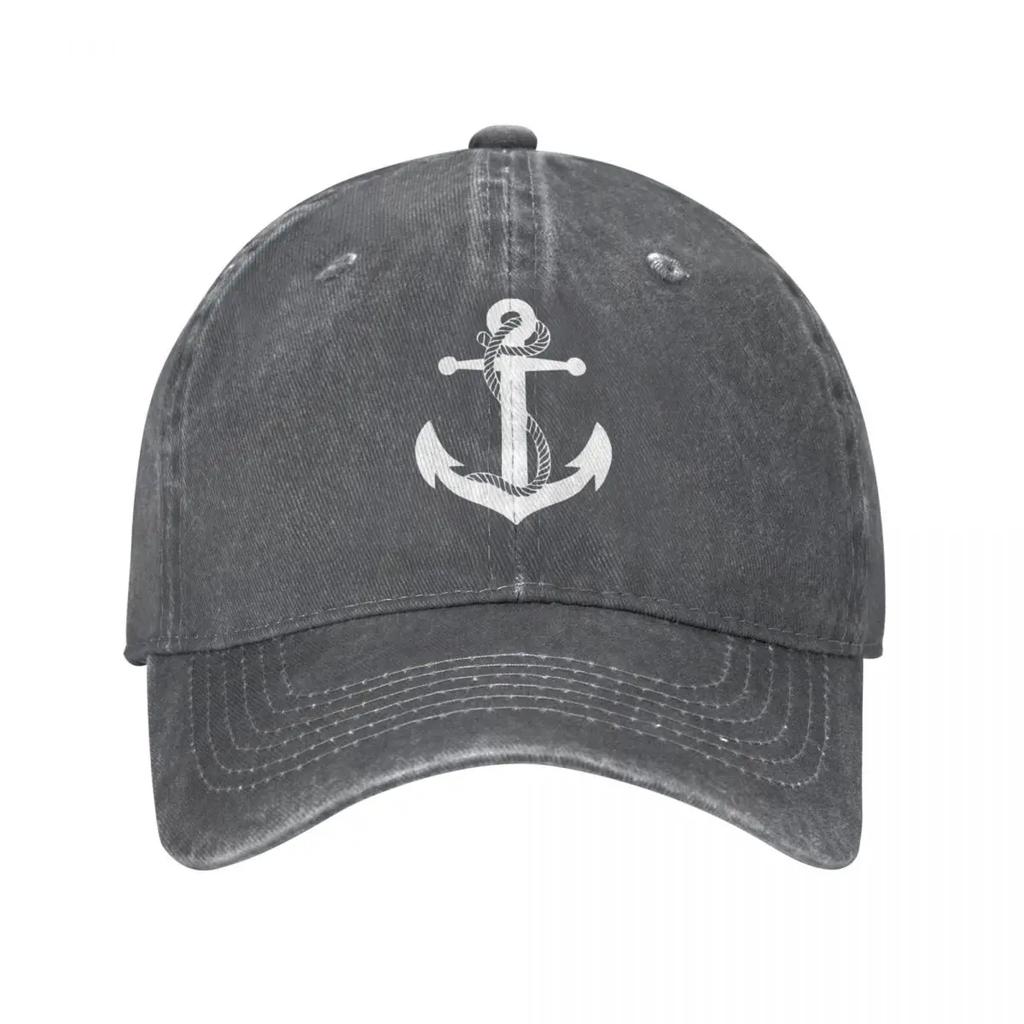 Anchor Nautical Captain Men Baseball Caps Distressed Washed Caps Hat Vintage Outdoor Workouts Unstructured Soft
