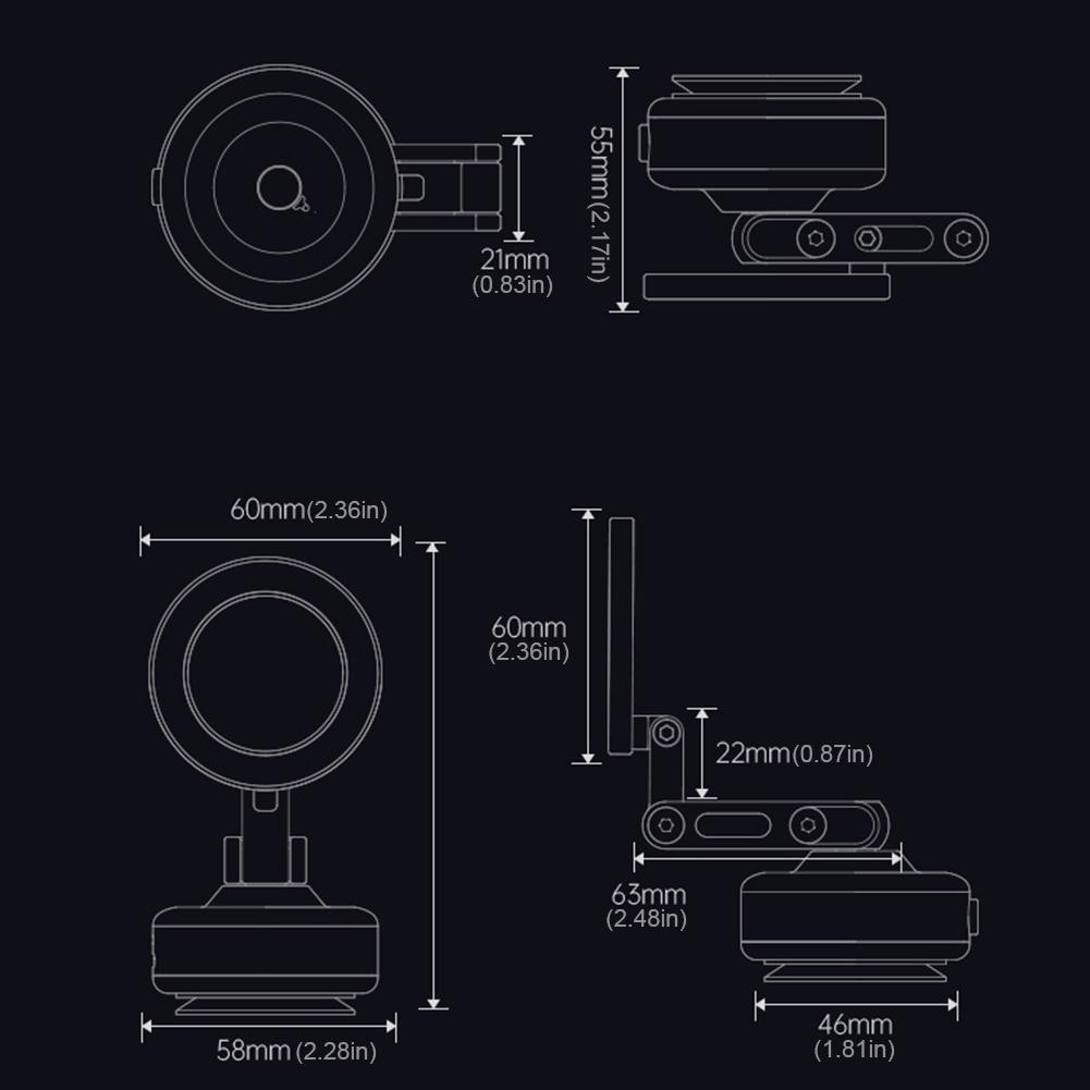 Magnetic Car Phone Holder 360° Rotating Foldable Car Mount Phone Holder Aluminum Alloy Vacuum Adsorption Car Bracket for Phone